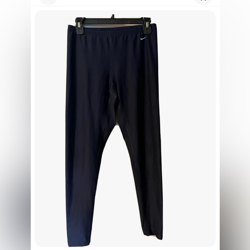 NIKE WOMENS ACTIVE LEGGINGS DRI-FIT NAVY WITH WHITE SWOOSH MEDIUM